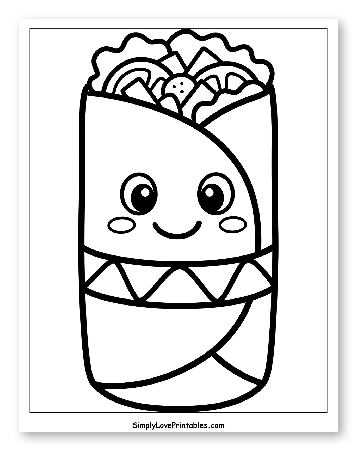 Cute Happy Burrito with Decorative Wrap