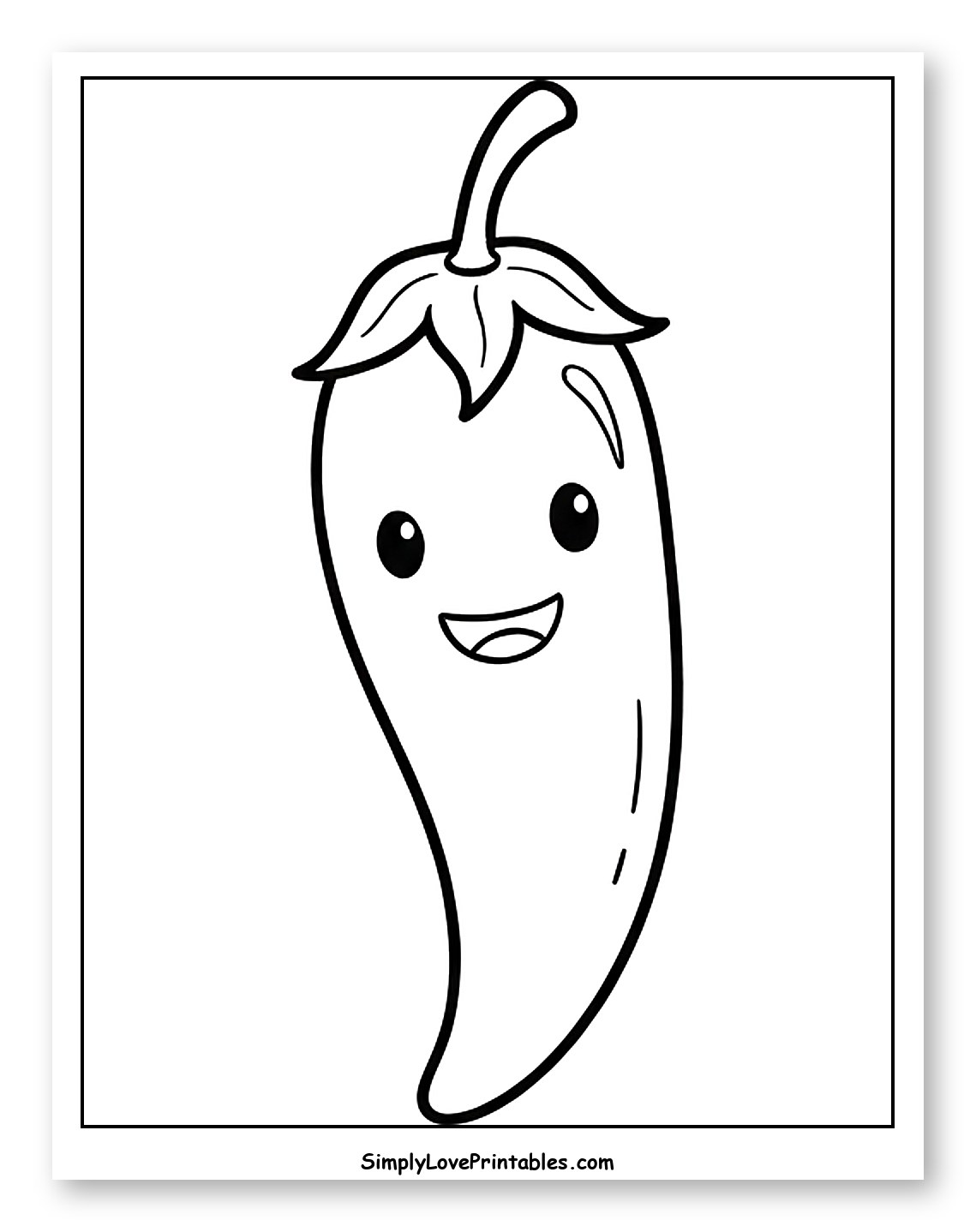 Cute Happy Chili Pepper Cartoon