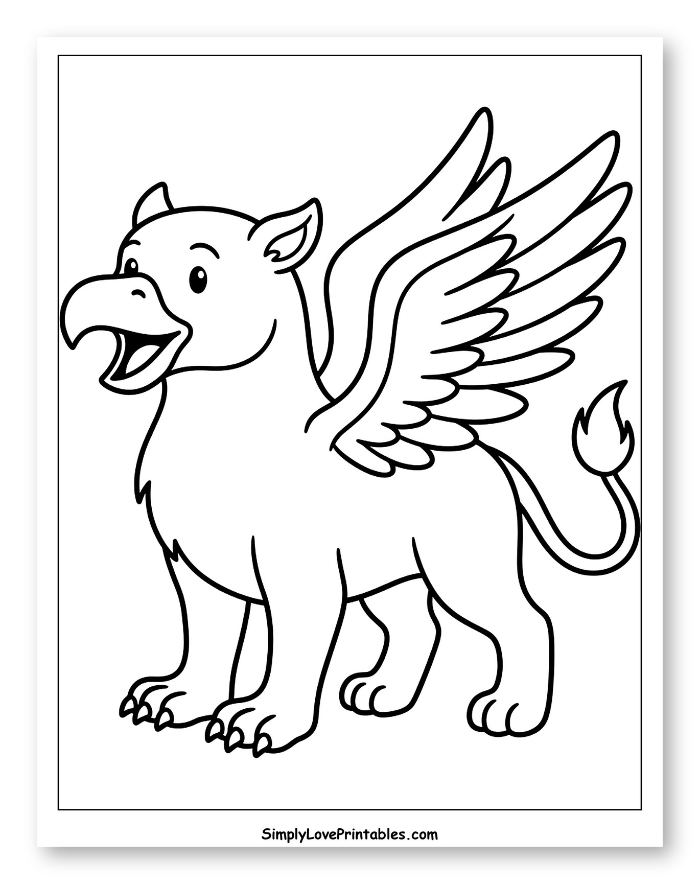 Cute Happy Griffin Standing