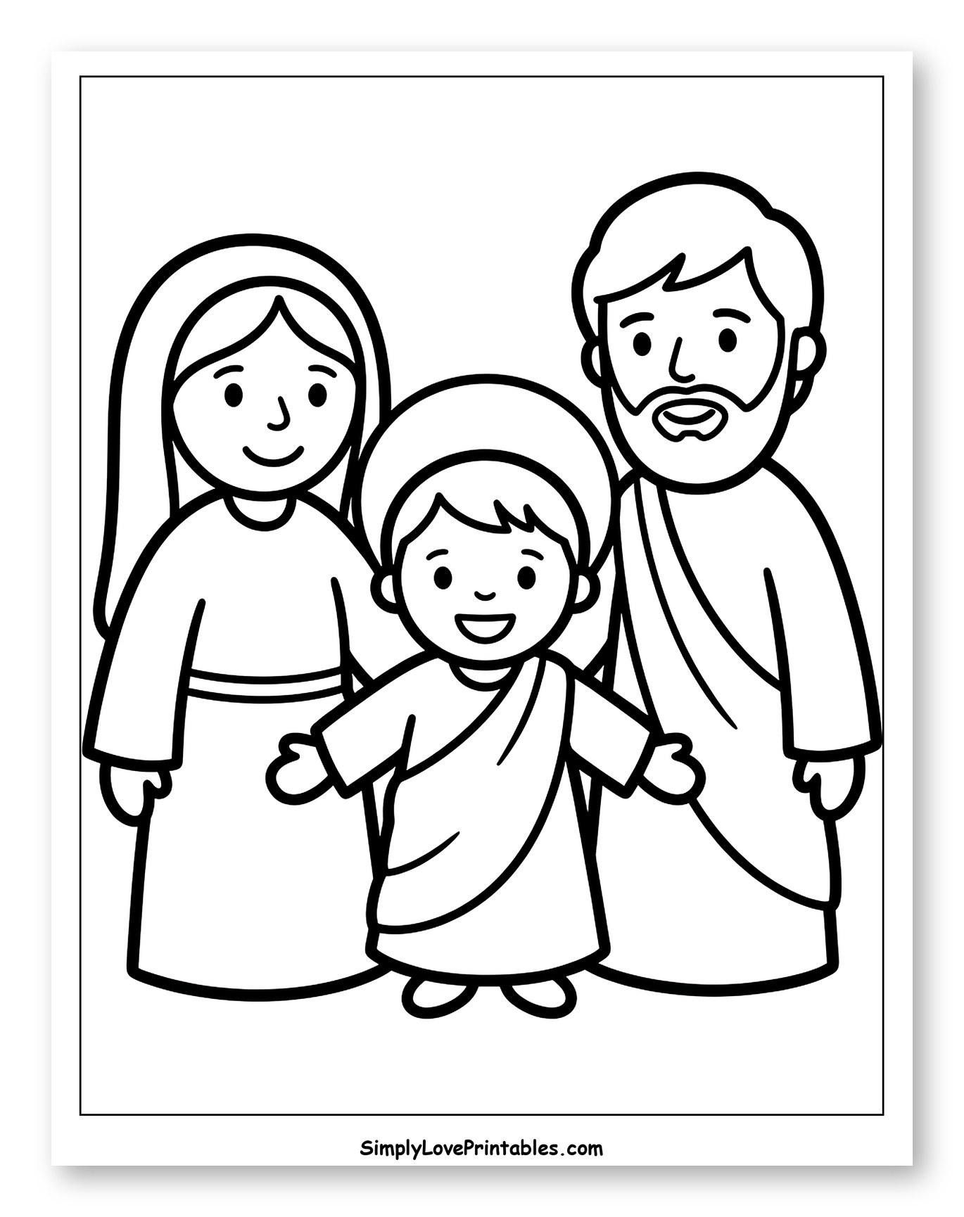 Cute Holy Family Illustration