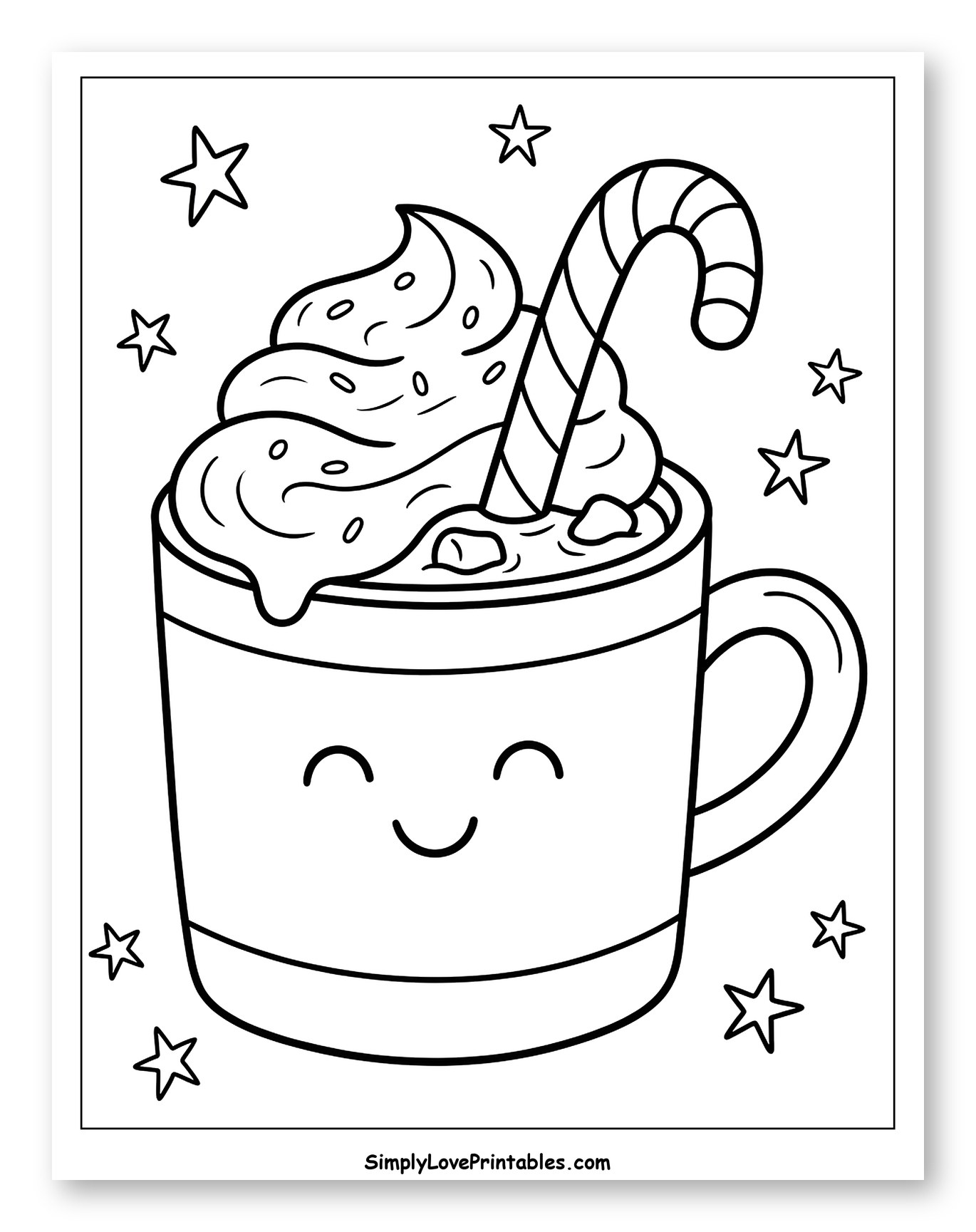 Cute Hot Chocolate Mug with Candy Cane