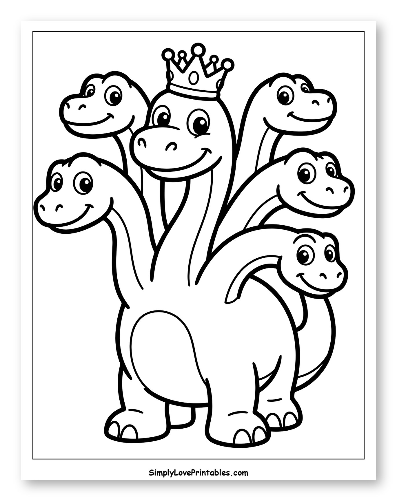 Cute Hydra Dino with a Crown