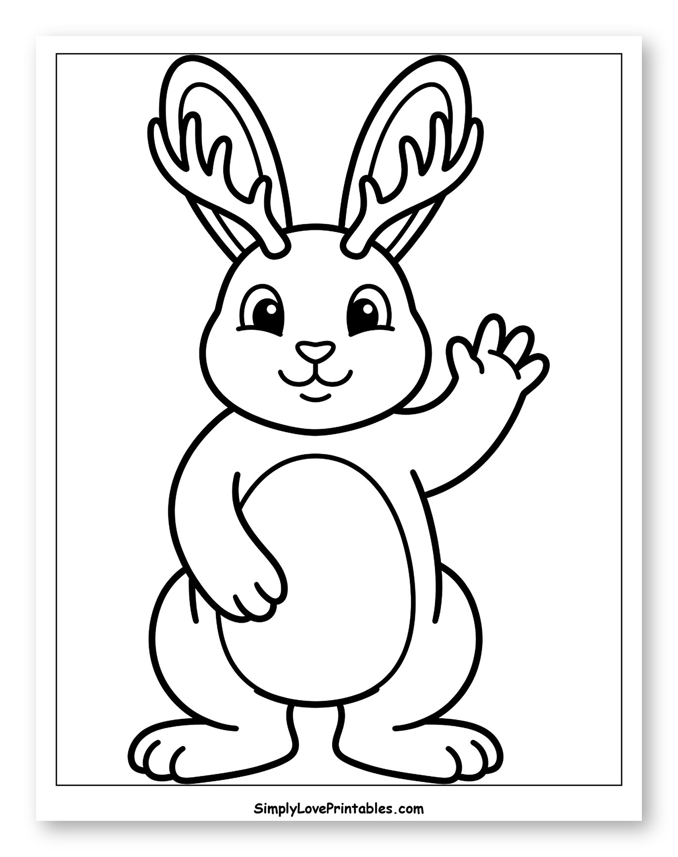 Cute Jackalope Waving Hello