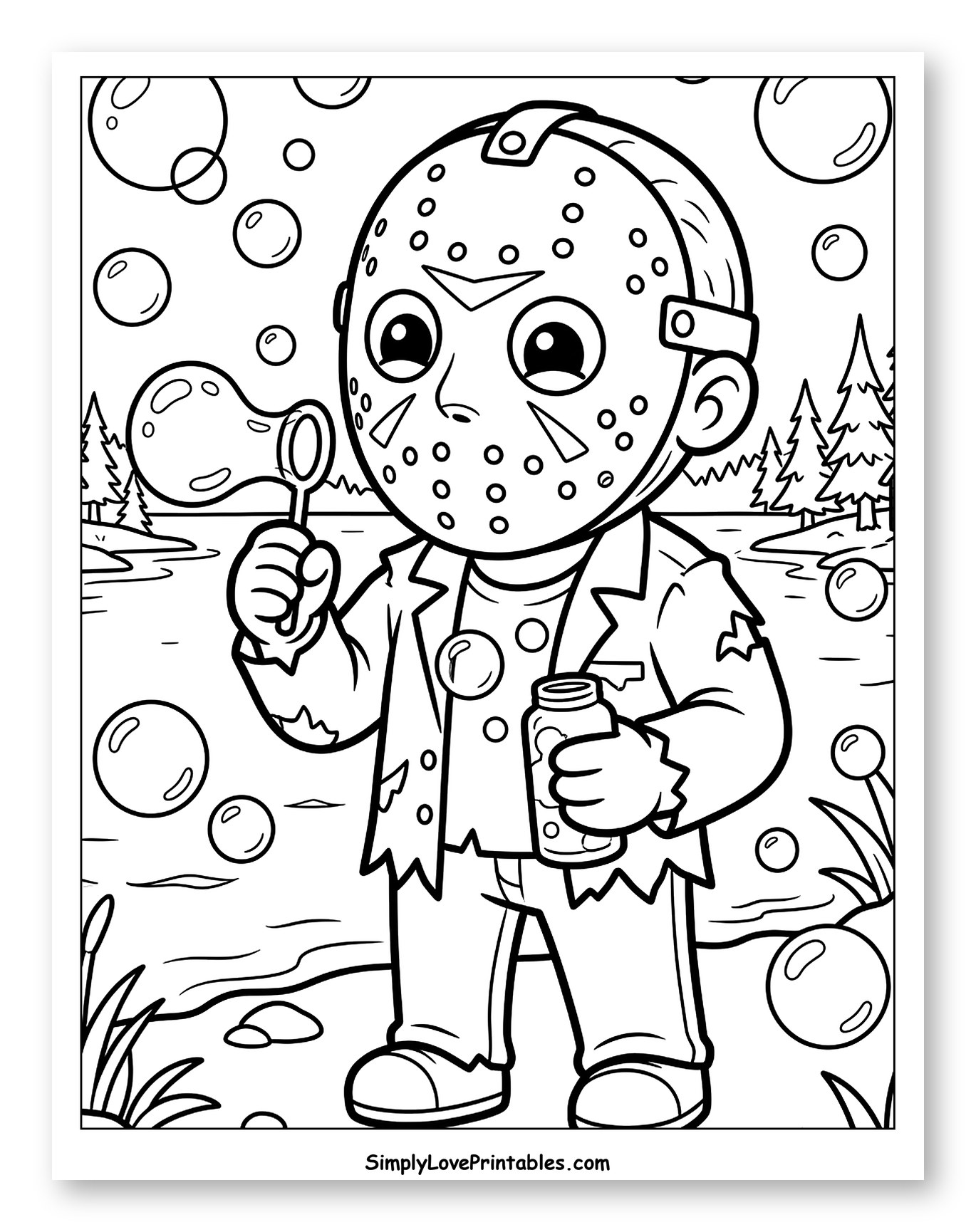 Cute Jason Voorhees Blowing Bubbles
