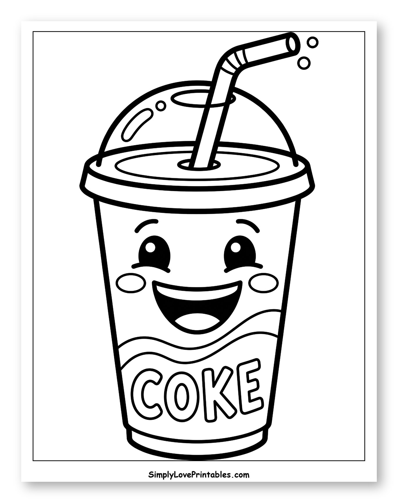Cute Kawaii Soda Drink with a Straw