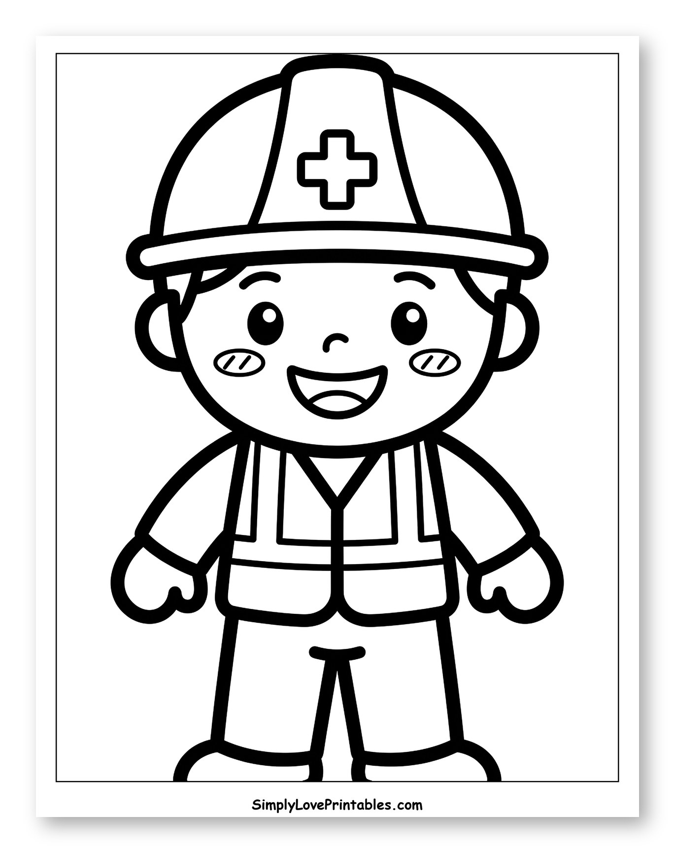 Cute Kid Wearing a Medical Hard Hat