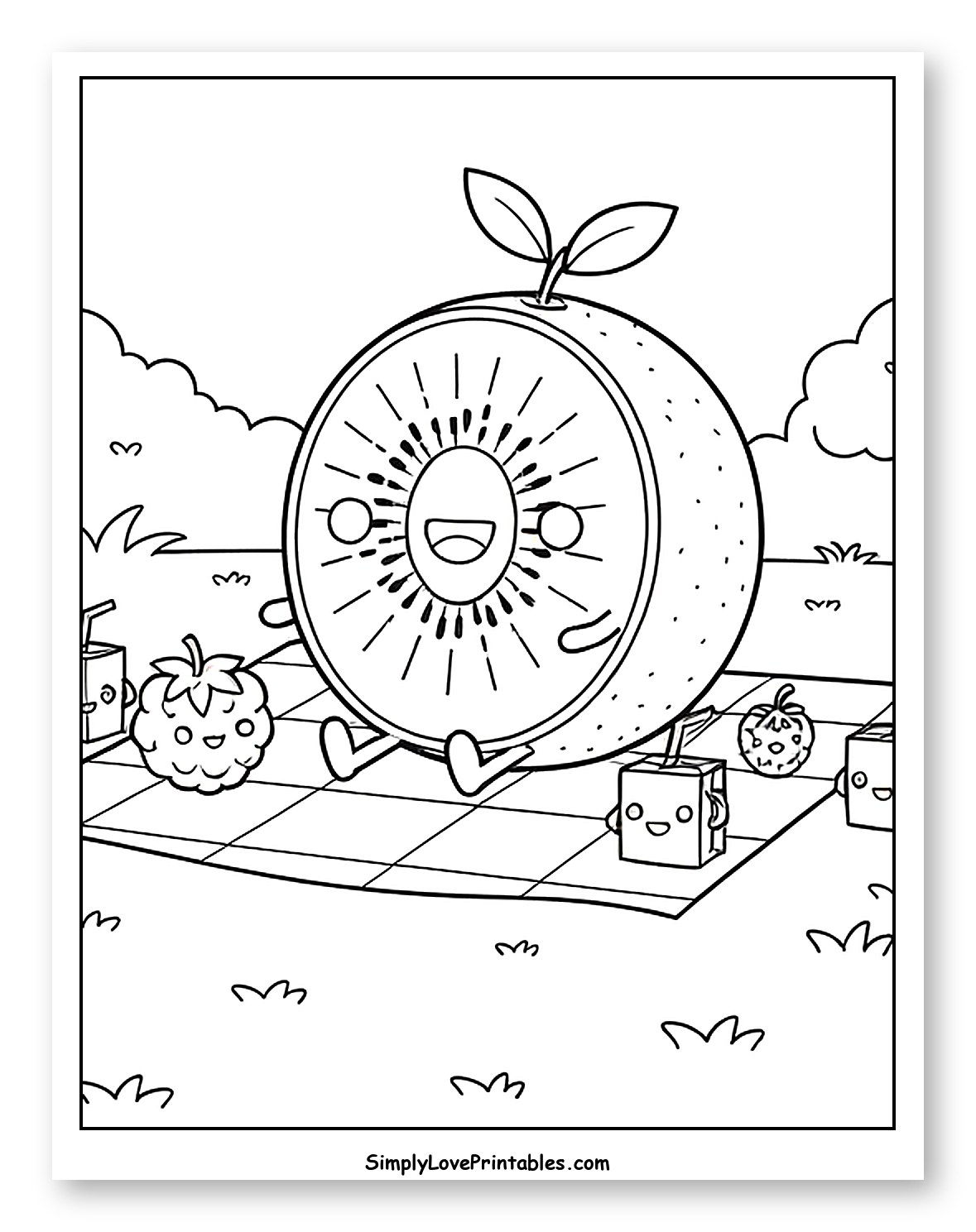 Cute Kiwi Fruit on a Picnic
