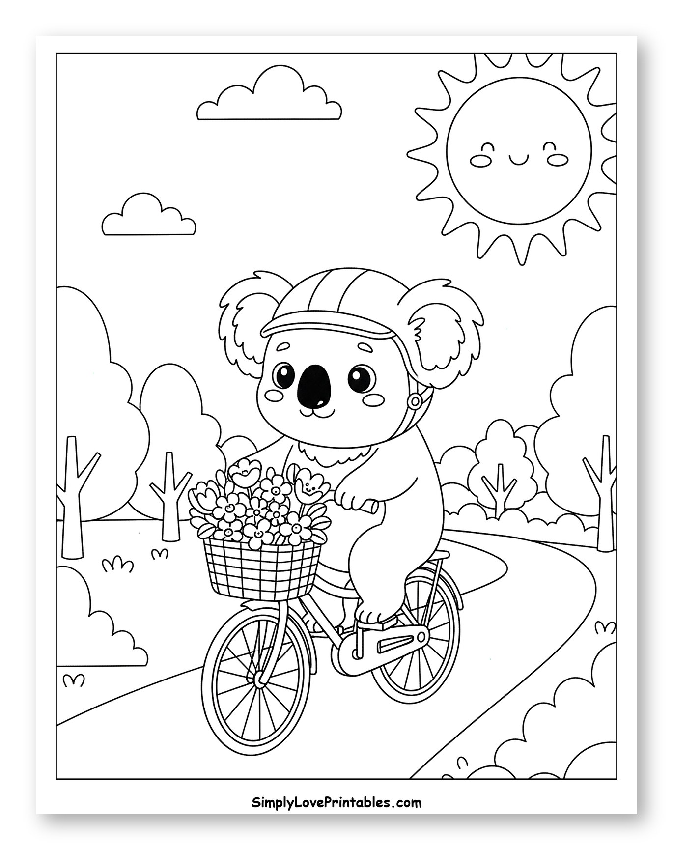 Cute Koala Cycling on a Sunny Day