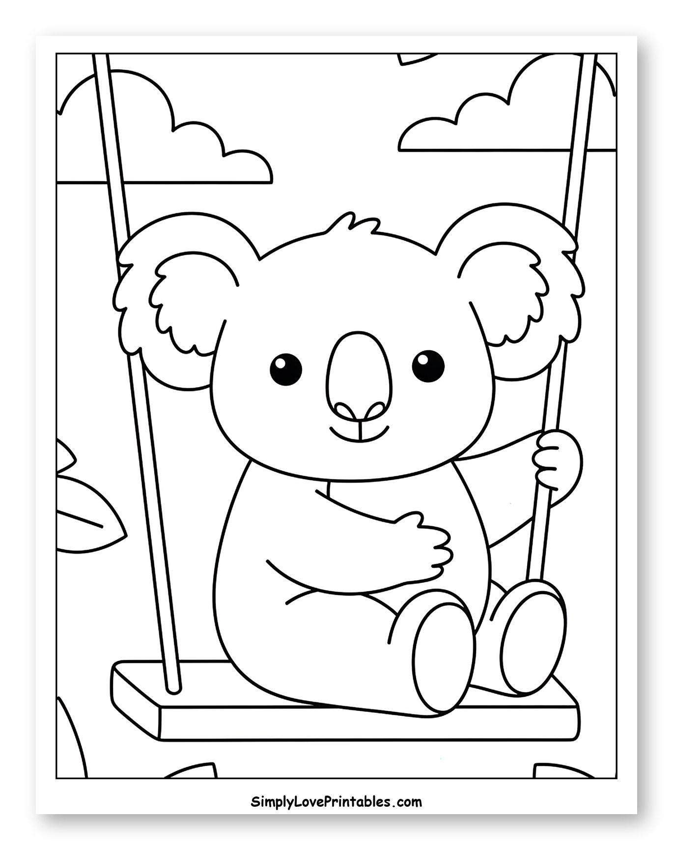 Cute Koala Sitting on a Swing