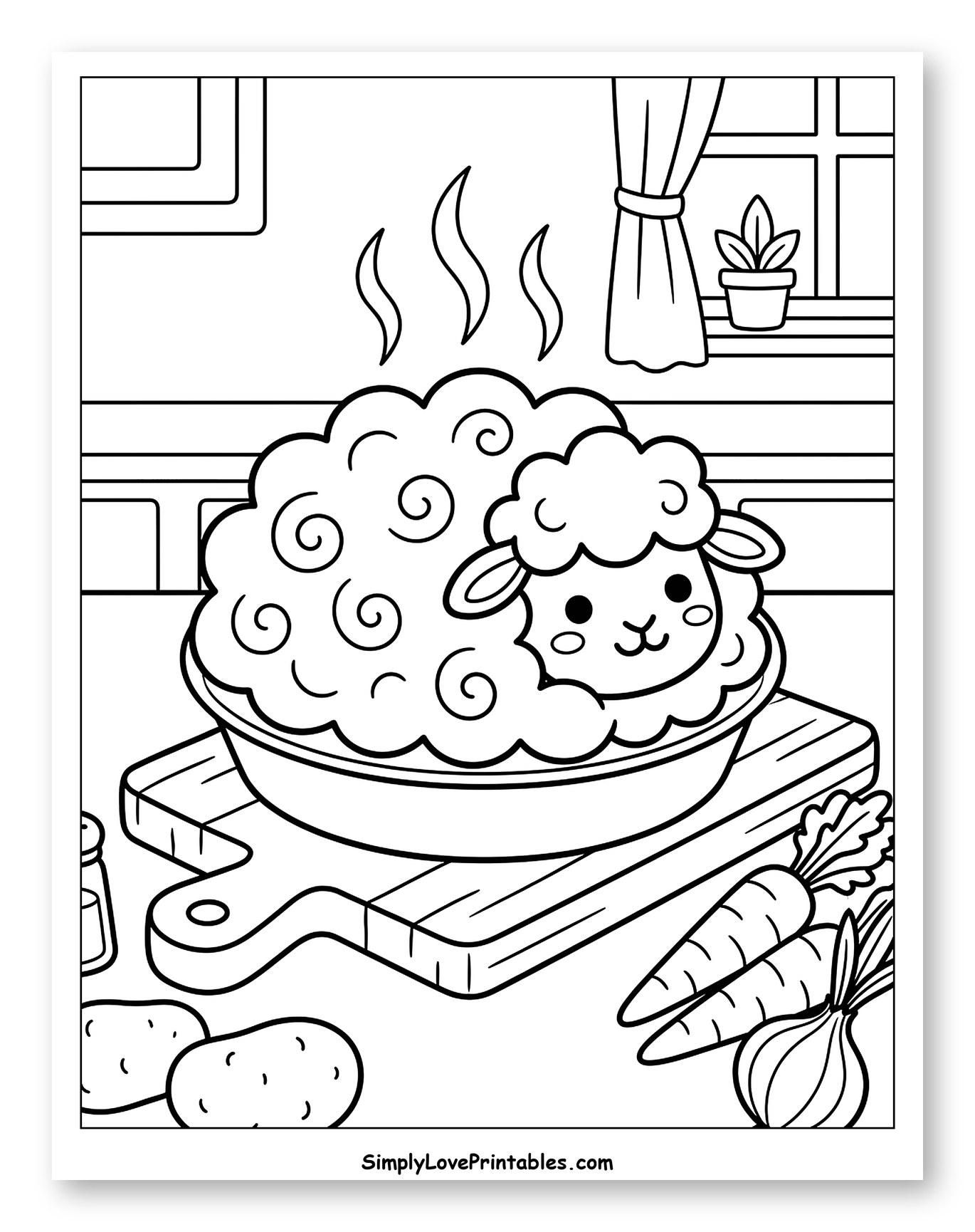 Cute Lamb Head in Shepherd's Pie