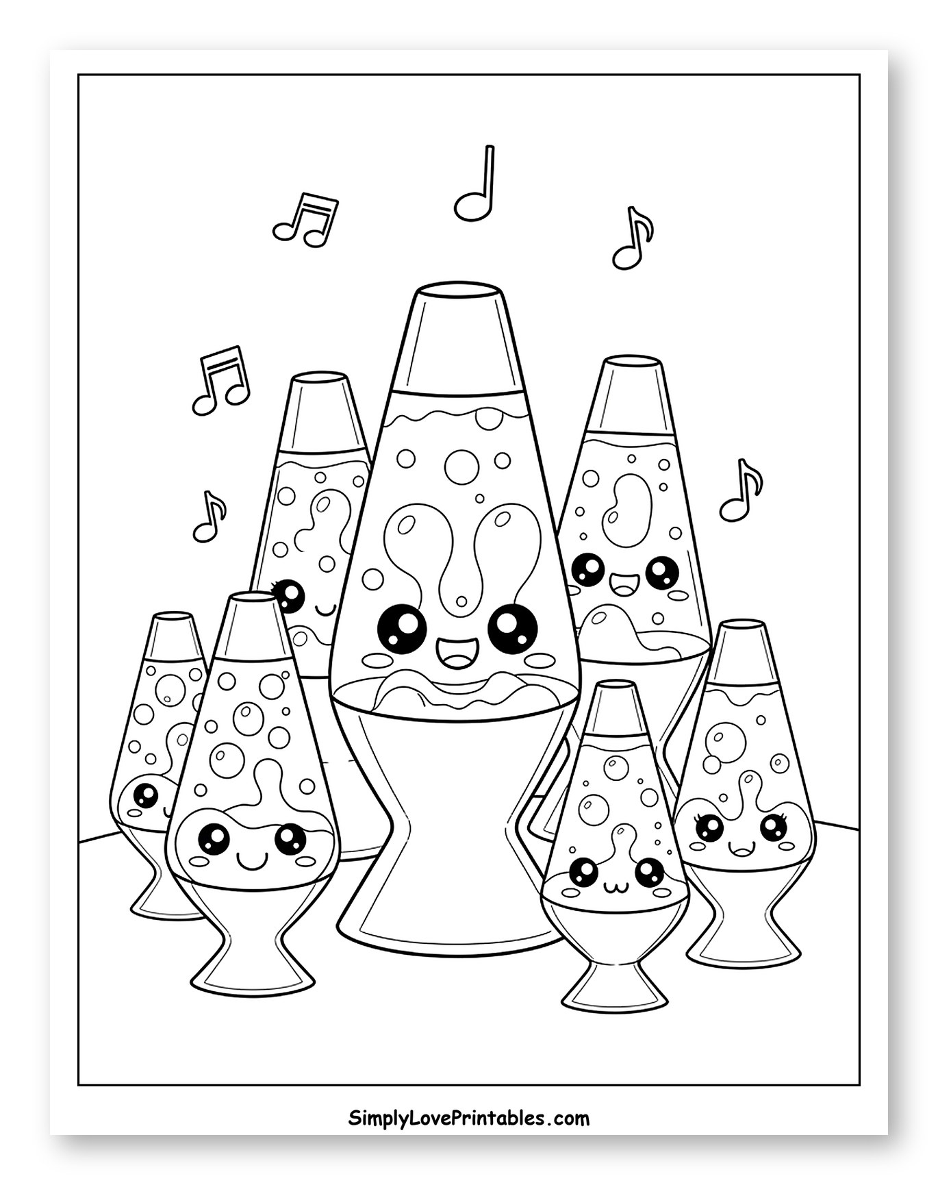 Cute Lava Lamps with Musical Notes