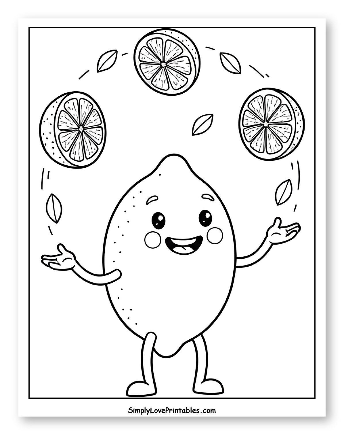 Cute Lemon Juggling Slices and Leaves