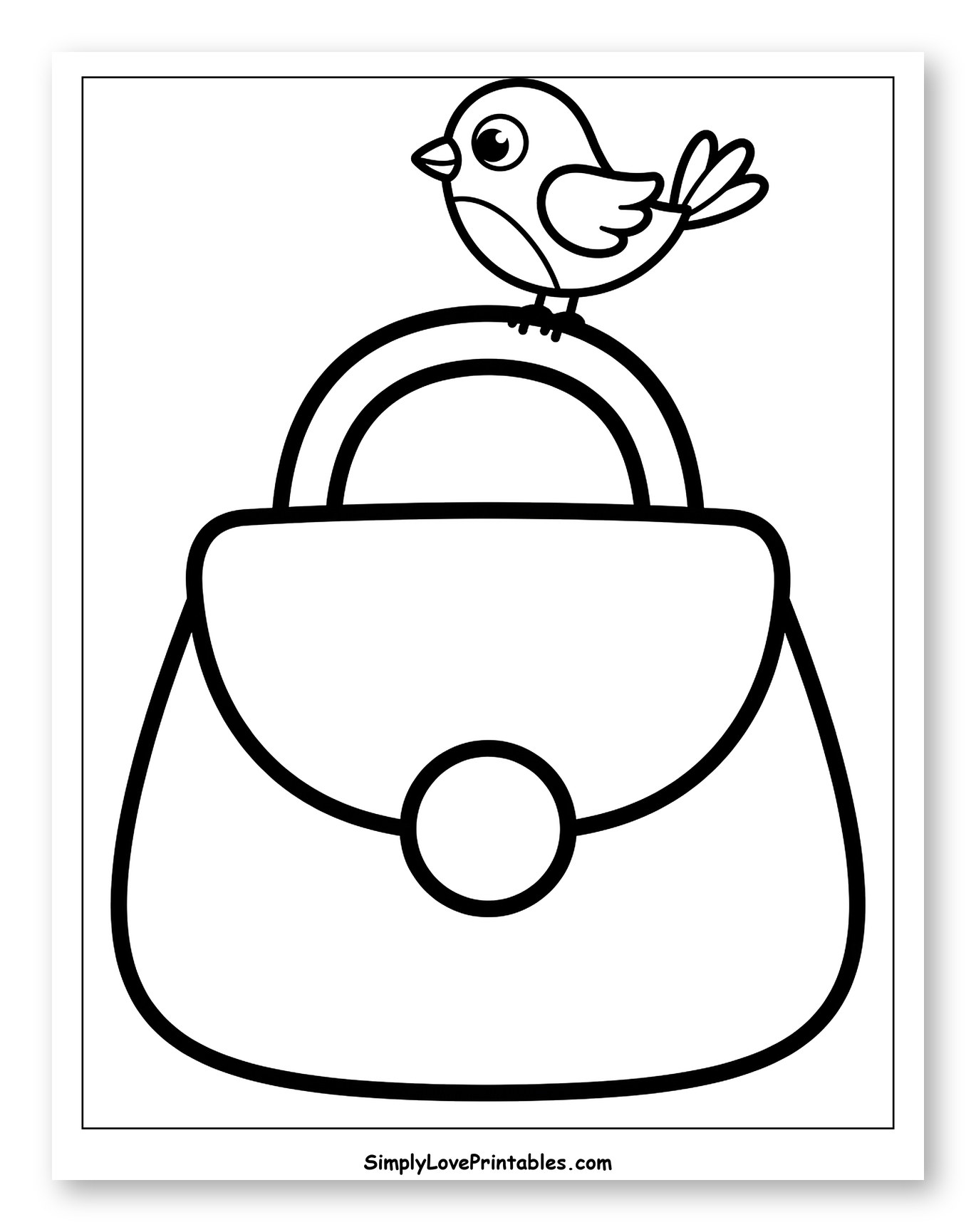 Cute Little Bird Perched on a Purse