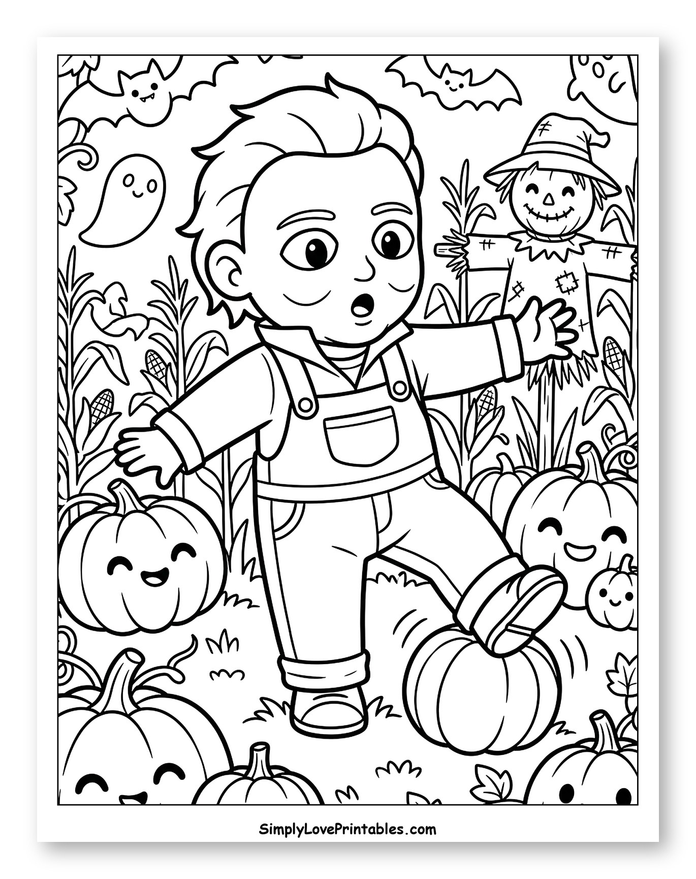 Cute Michael Myers in Pumpkin Patch