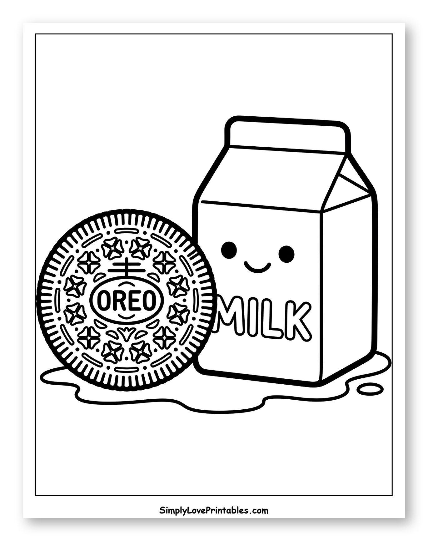 Cute Milk Carton with Oreo Cookie