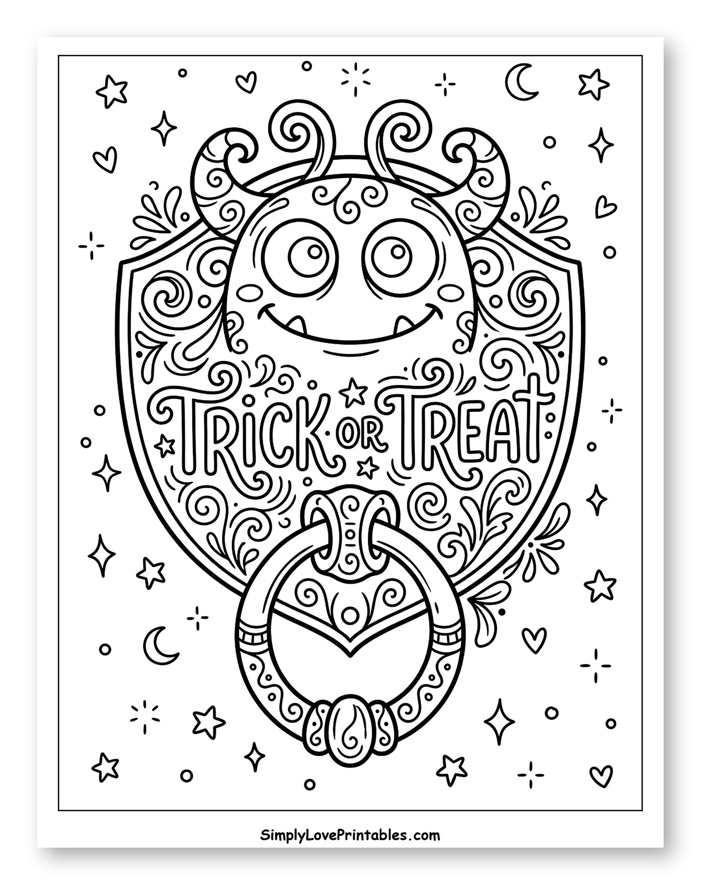 Cute Monster Door Knocker with Trick or Treat