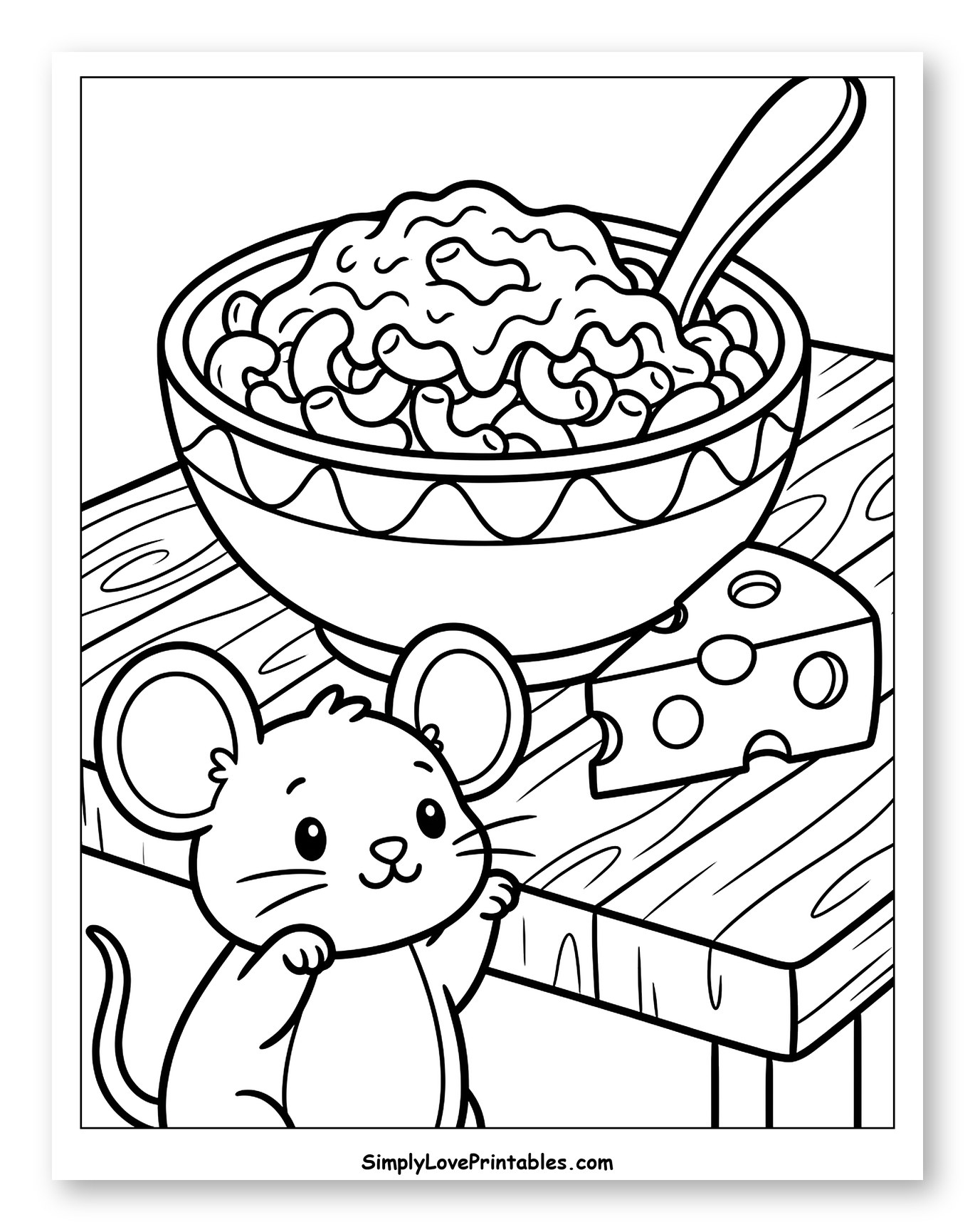 Cute Mouse with Macaroni and Cheese