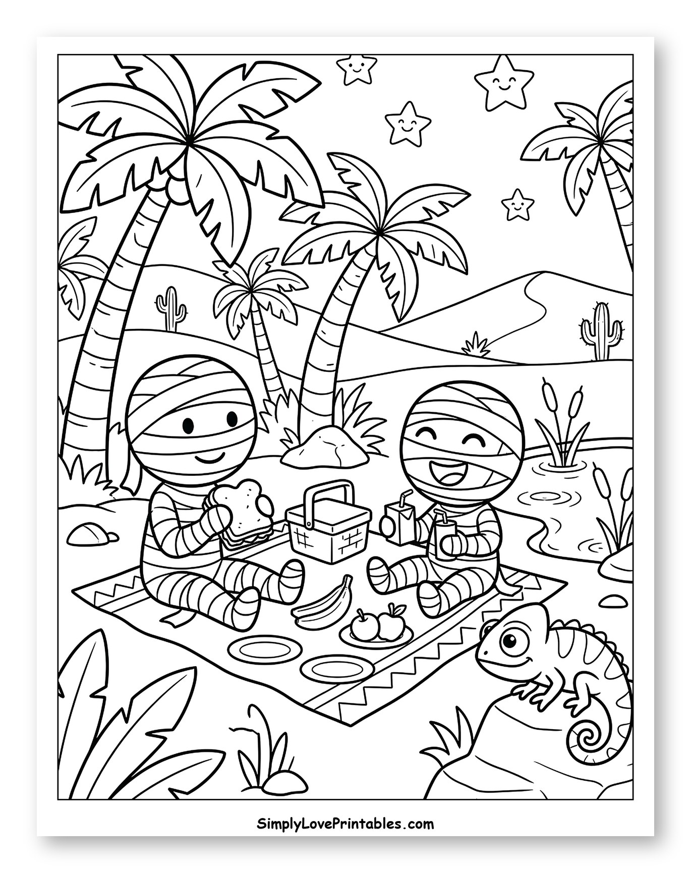 Cute Mummies Enjoying a Desert Picnic