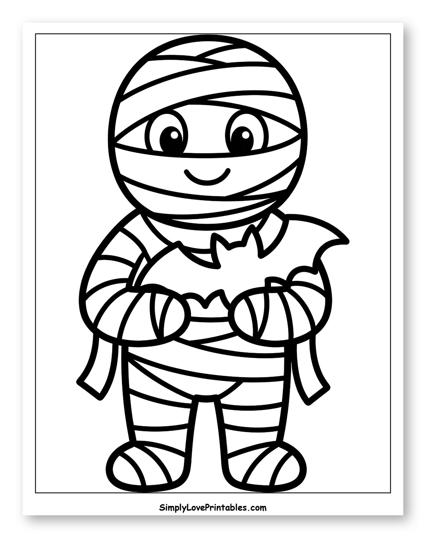 Cute Mummy Holding a Bat
