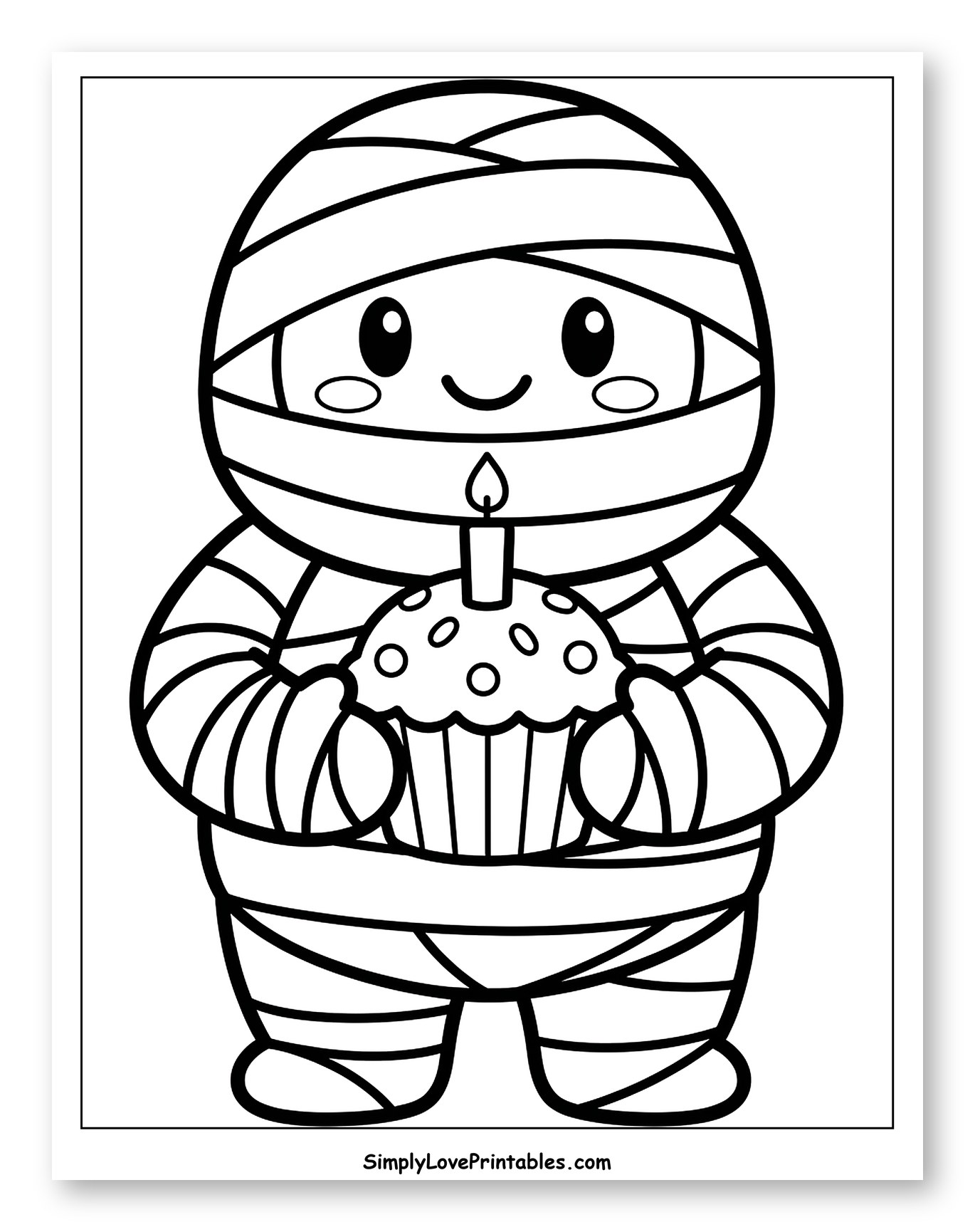 Cute Mummy Holding a Birthday Cupcake