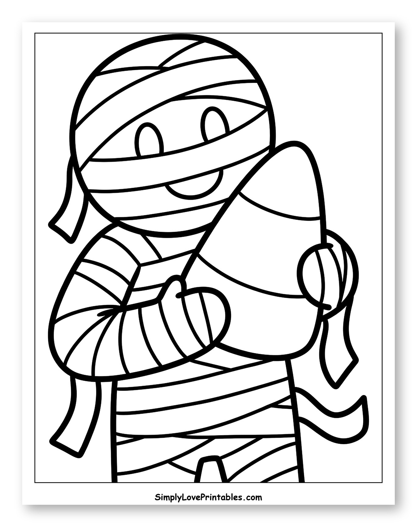 Cute Mummy Holding a Candy Corn