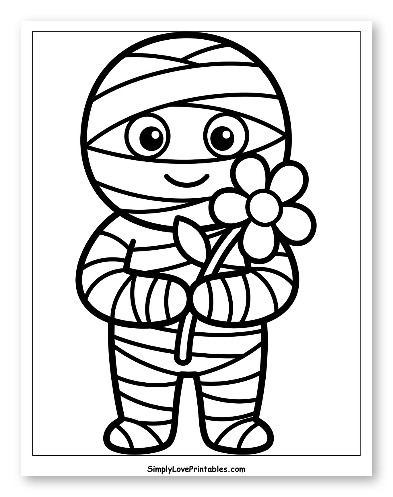 Cute Mummy Holding a Flower
