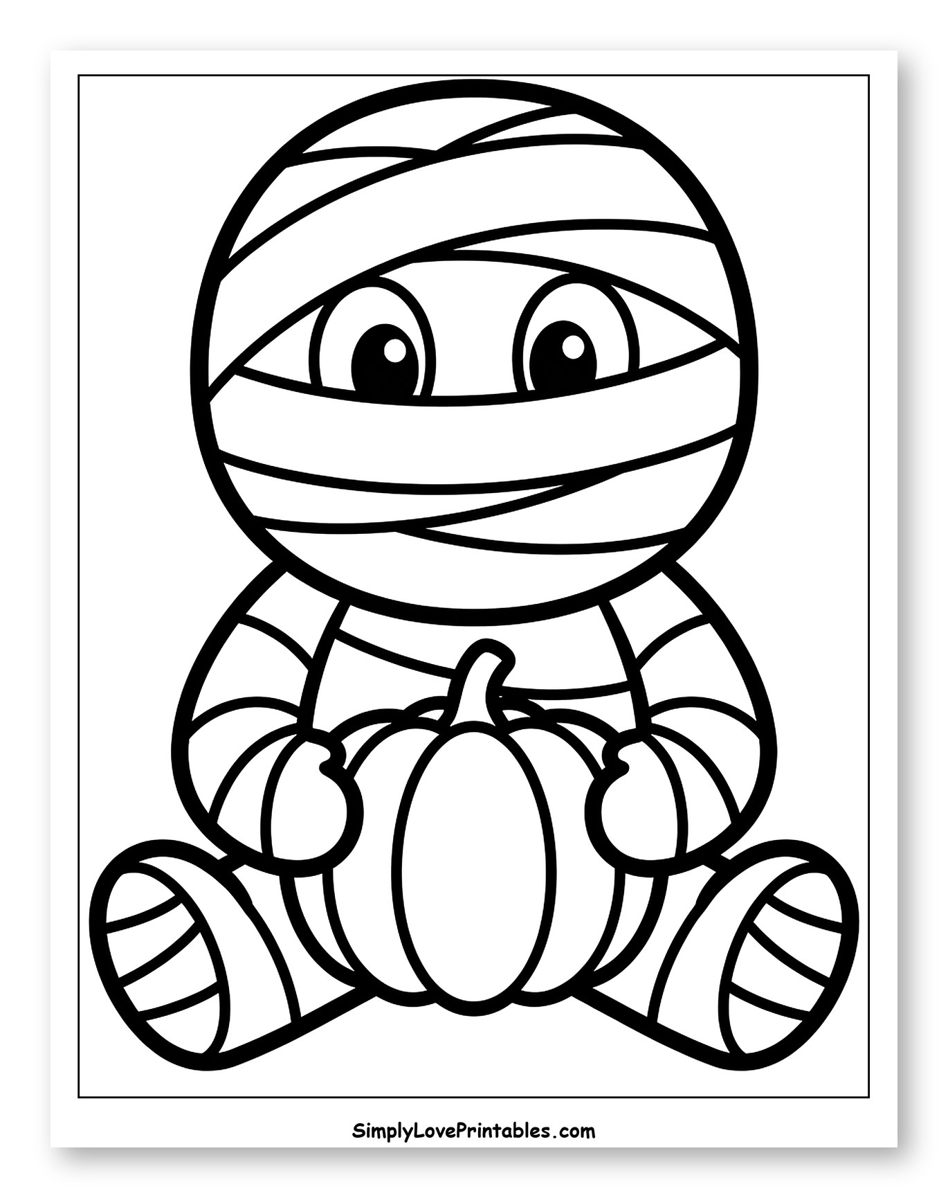 Cute Mummy Holding a Pumpkin