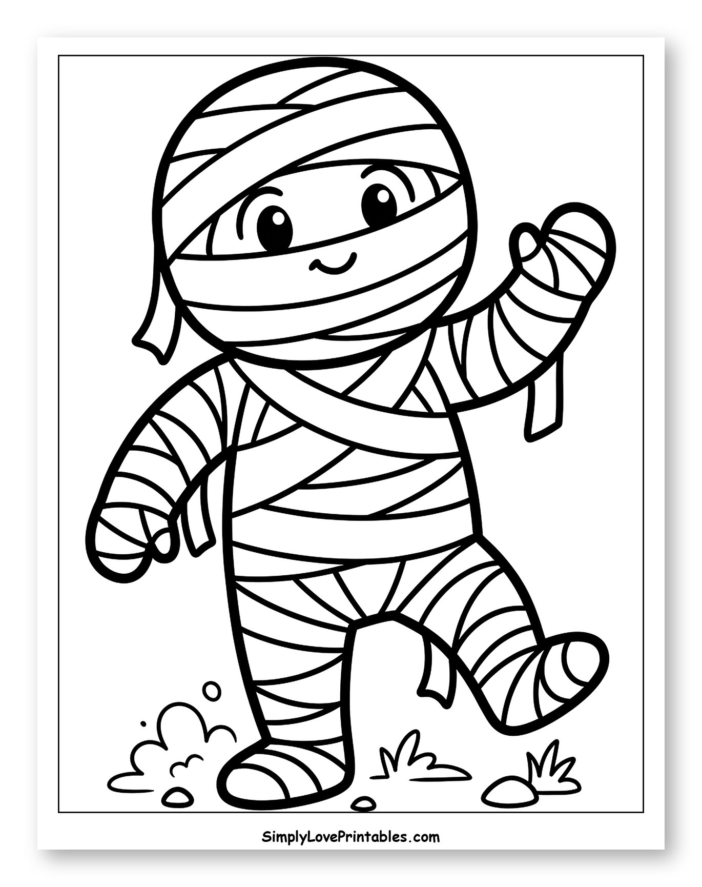 Cute Mummy Walking Happily to Color for Toddlers