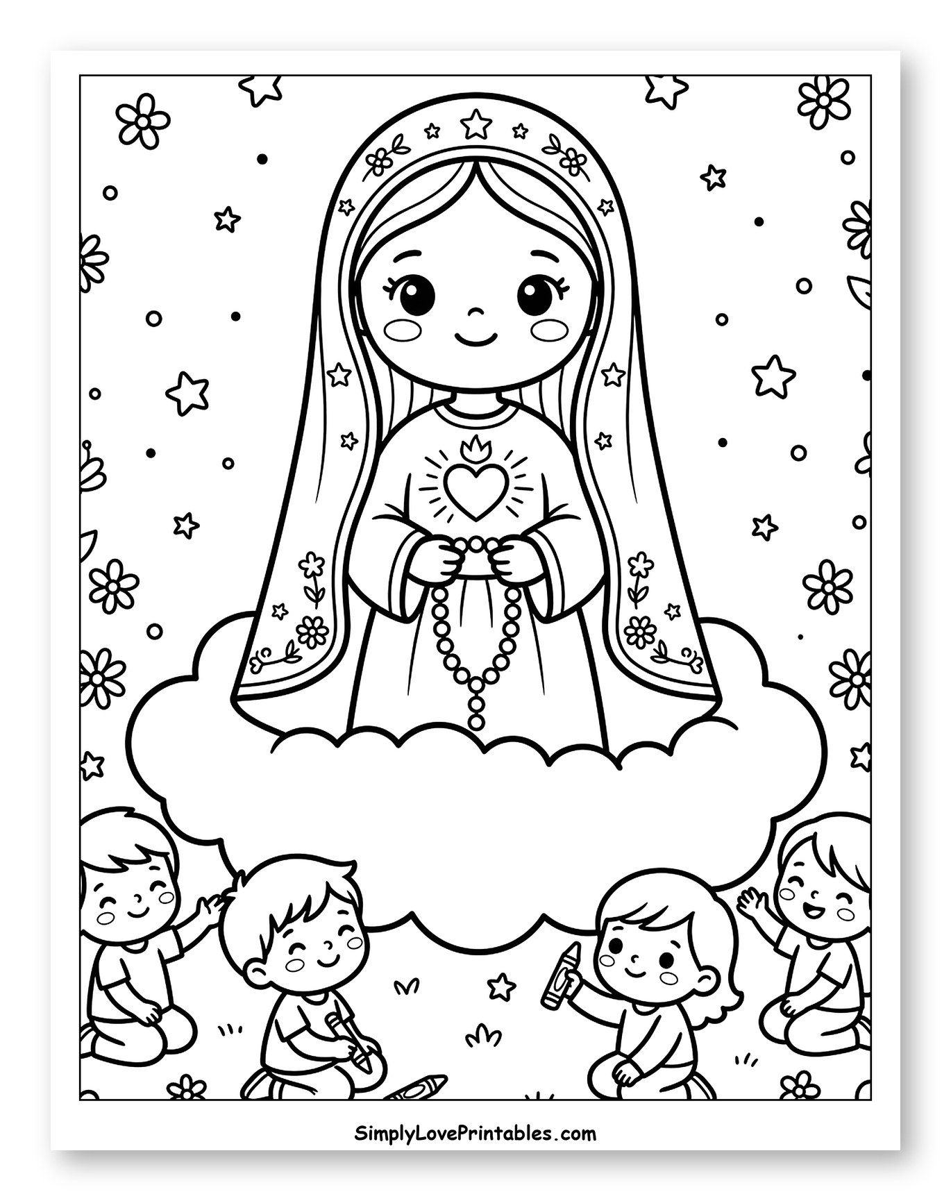 Cute Our Lady of Fatima Appears to Children