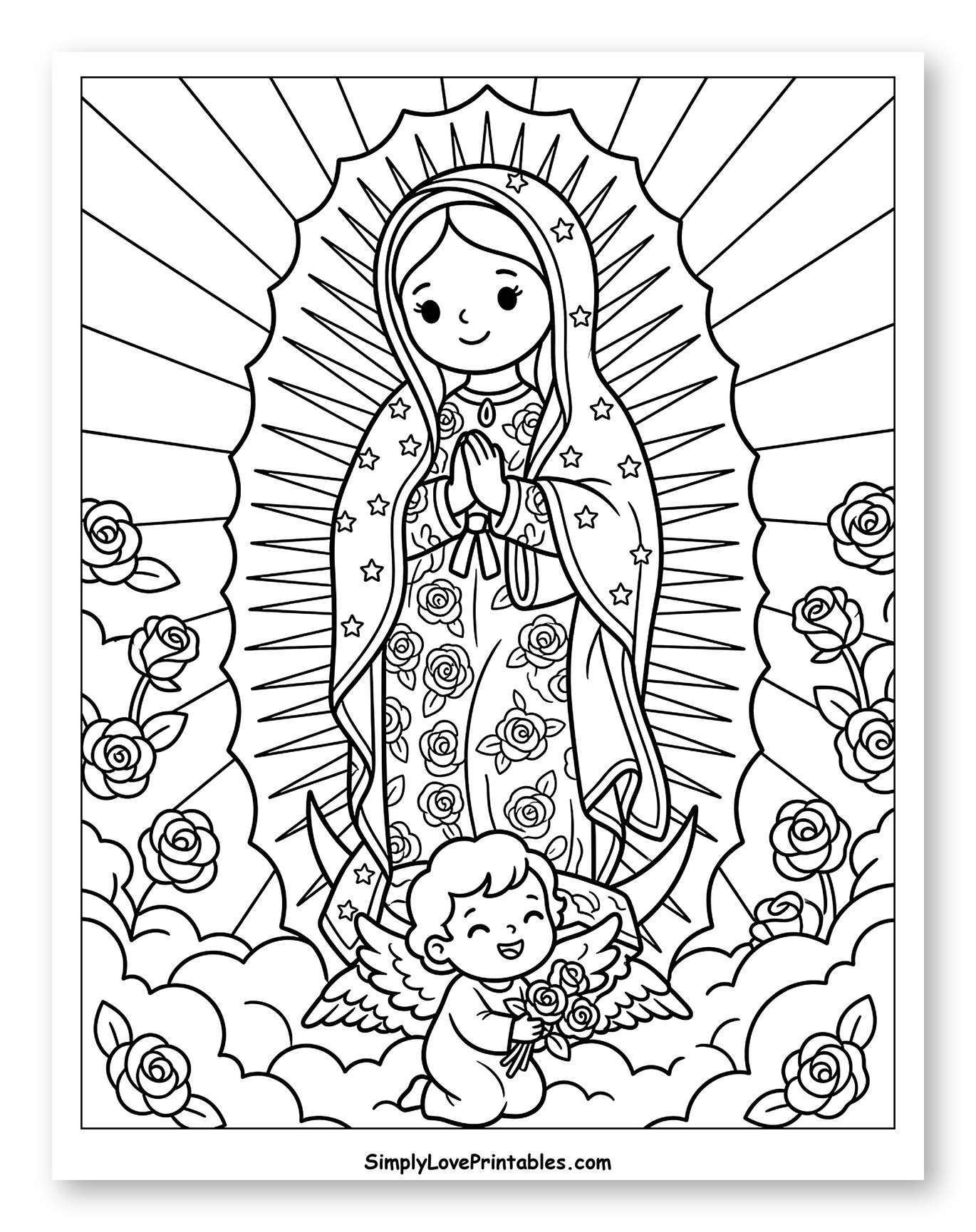 Cute Our Lady of Guadalupe and Angel