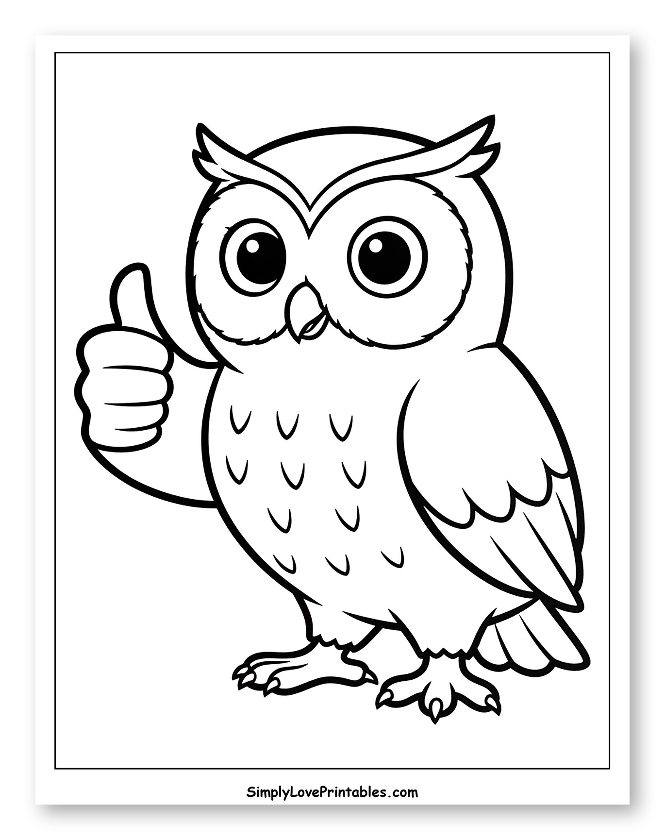 Cute Owl Giving a Thumbs Up to Color for Toddlers