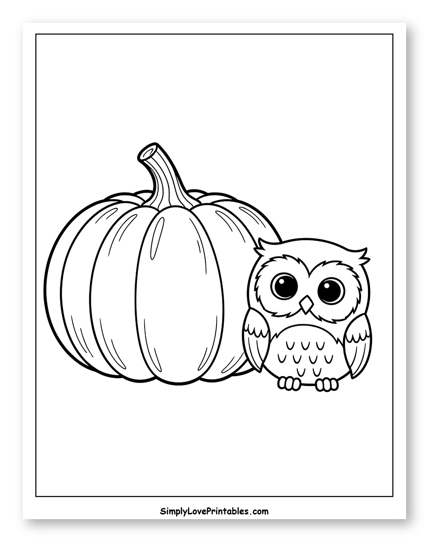 Cute Owl Next to a Pumpkin
