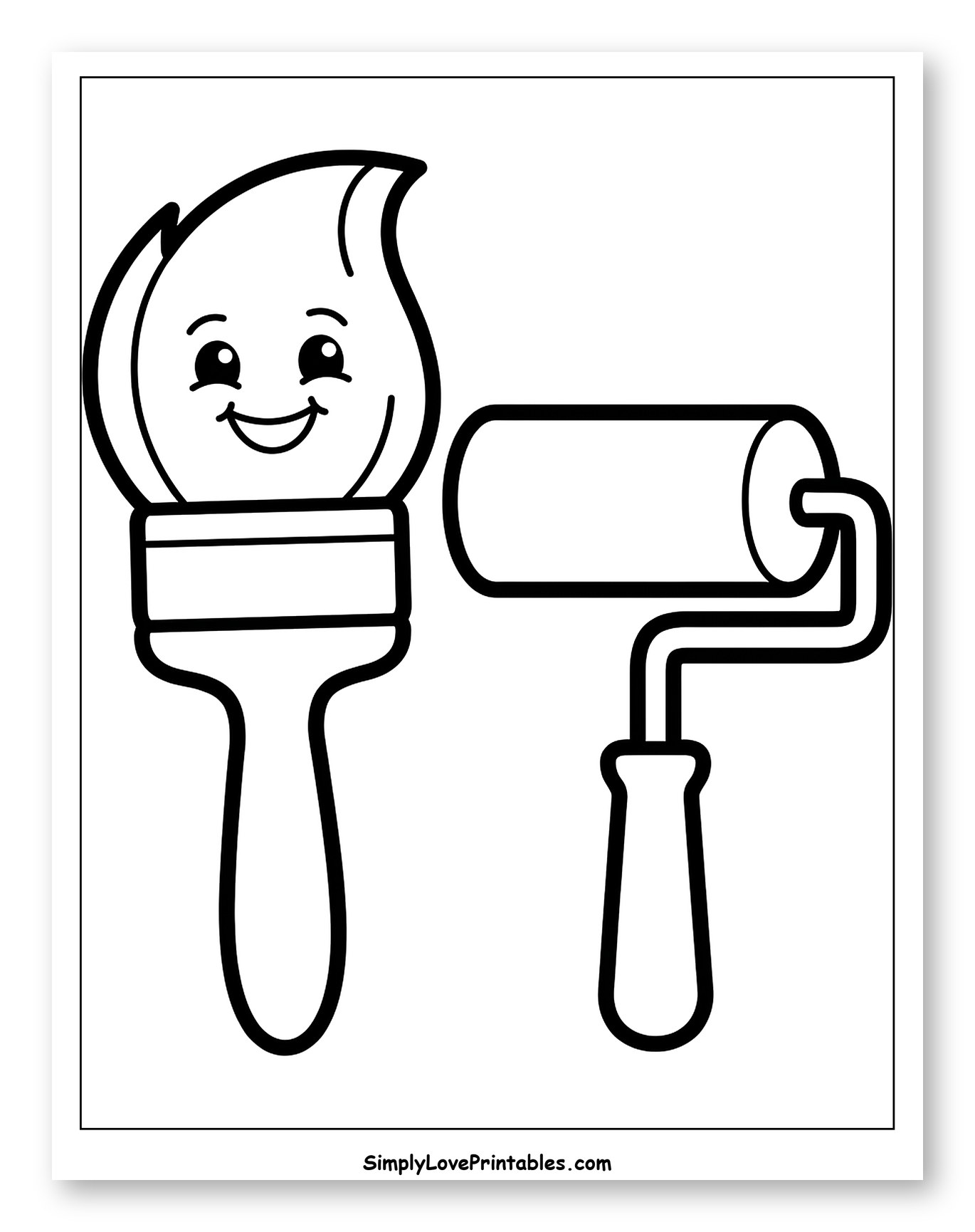 Cute Paintbrush and Paint Roller Tools