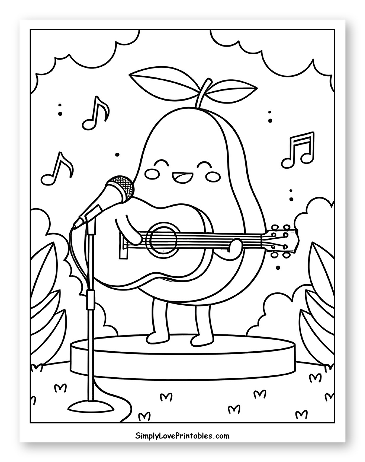 Cute Pear Singing and Playing Guitar
