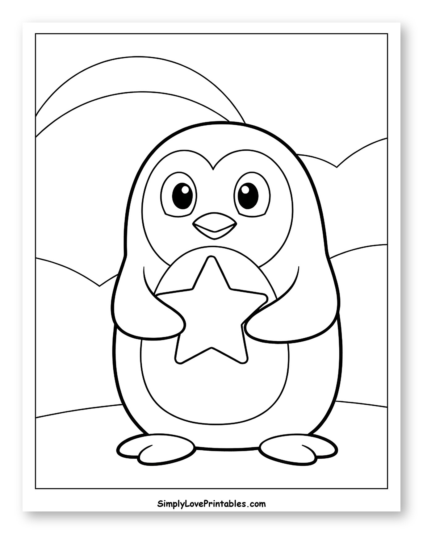 Cute Penguin Holding a Star