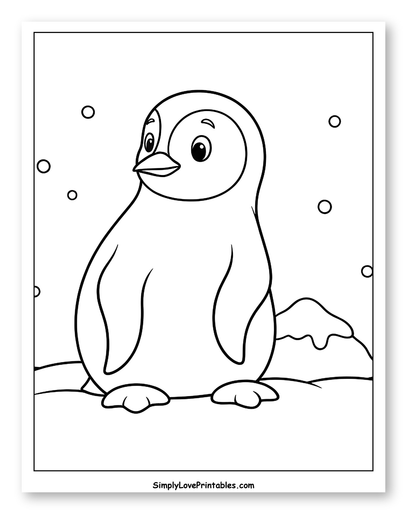 Cute Penguin Standing in Snow