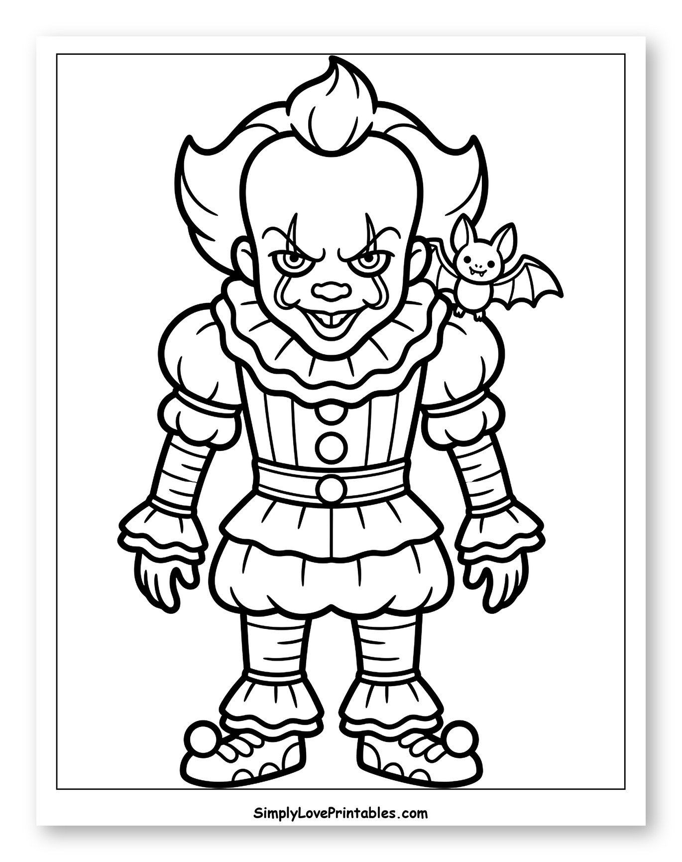 Cute Pennywise Clown with Bat Friend