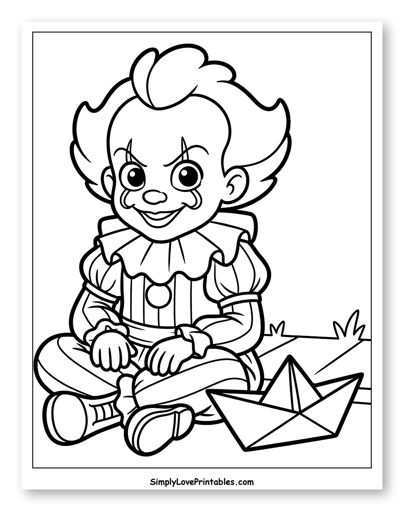 Cute Pennywise Clown with Paper Boat