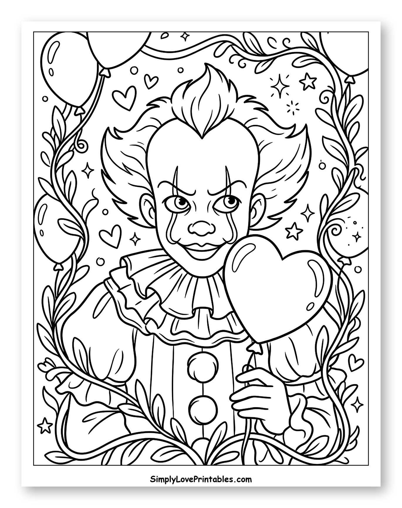 Cute Pennywise Holding a Heart Balloon