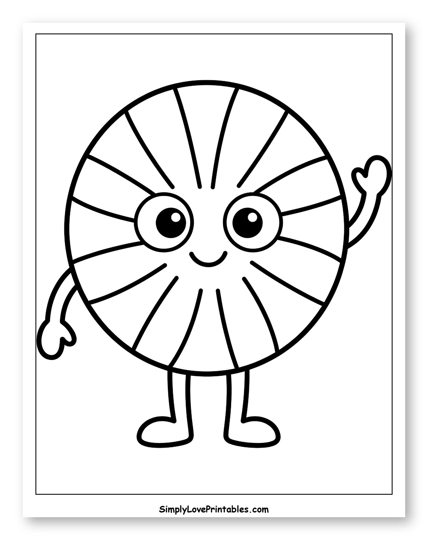 Cute Peppermint Candy Character Waving