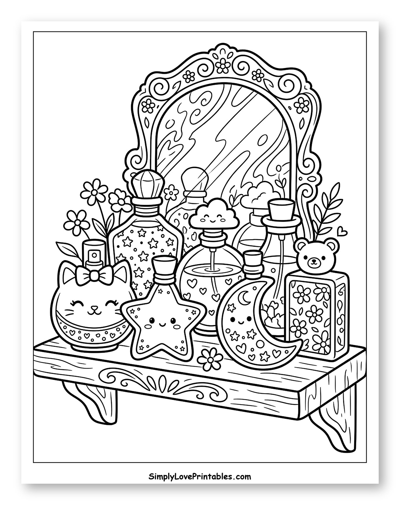 Cute Perfume Bottles on a Dressing Table