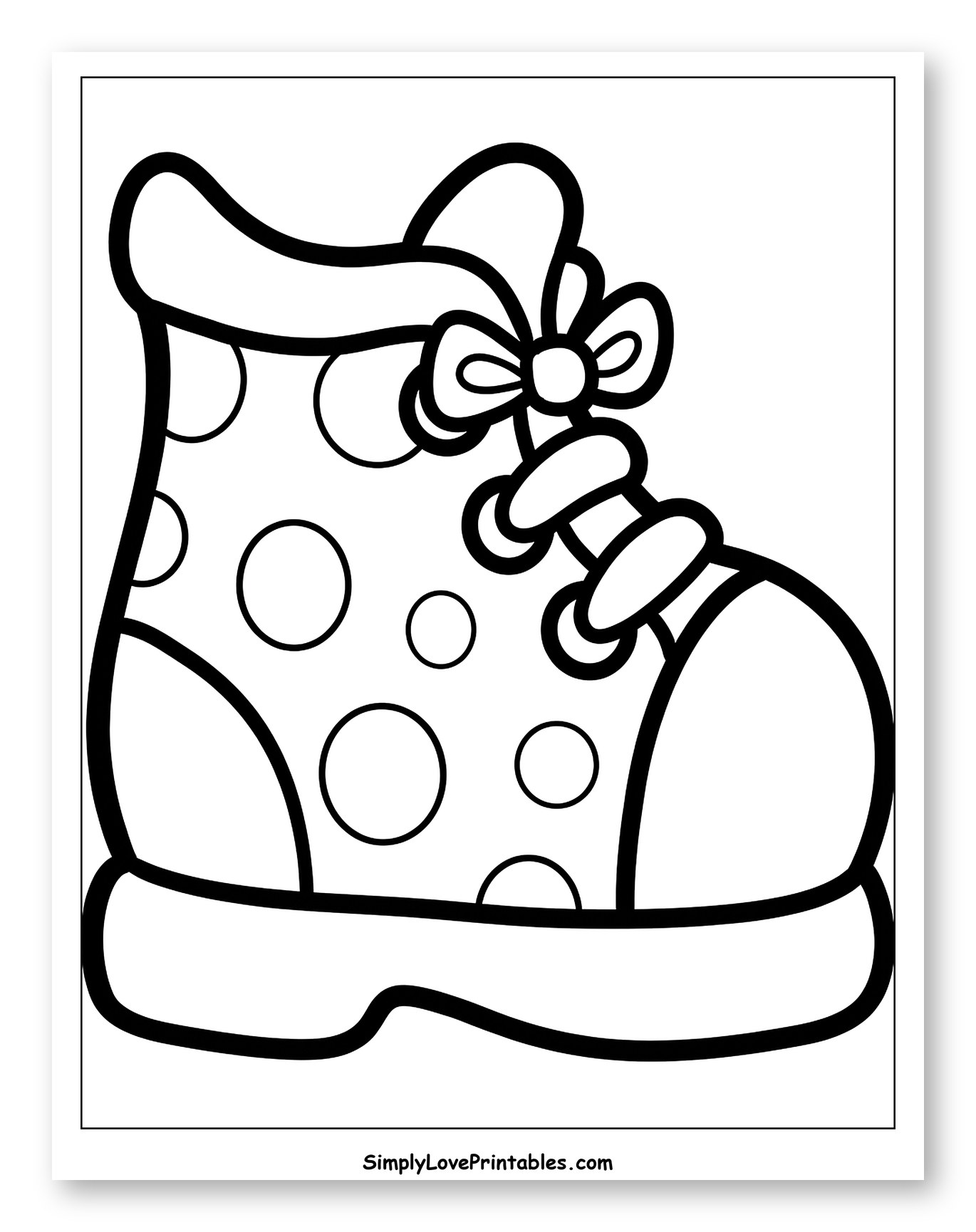 Cute Polka Dot Boot with Bow