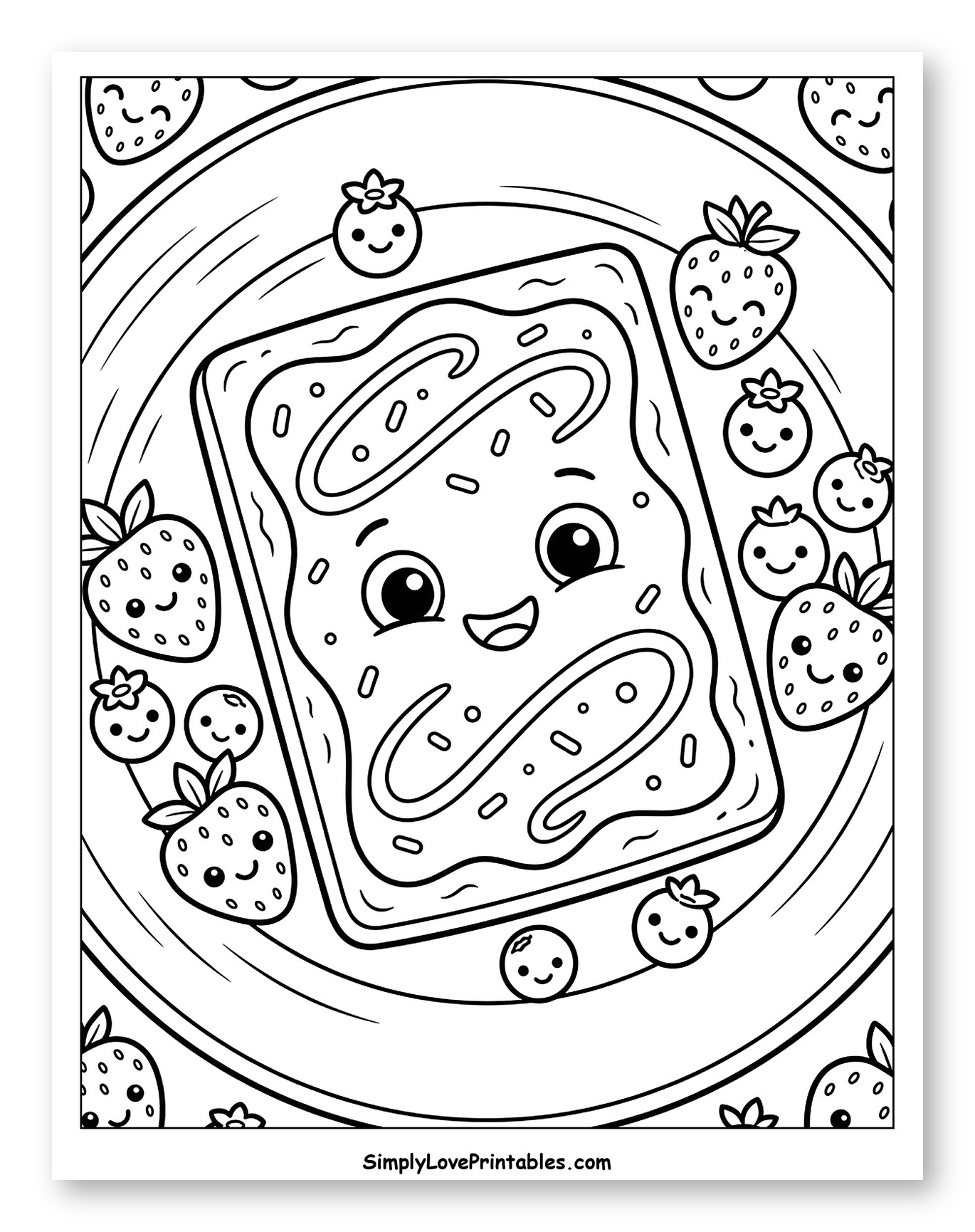 Cute Pop Tart and Smiling Berry Friends