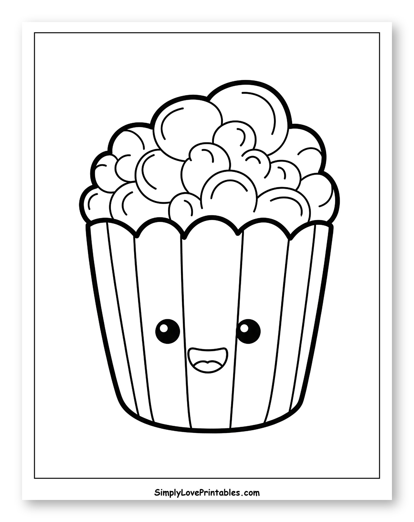 Cute Popcorn Bucket with Happy Face