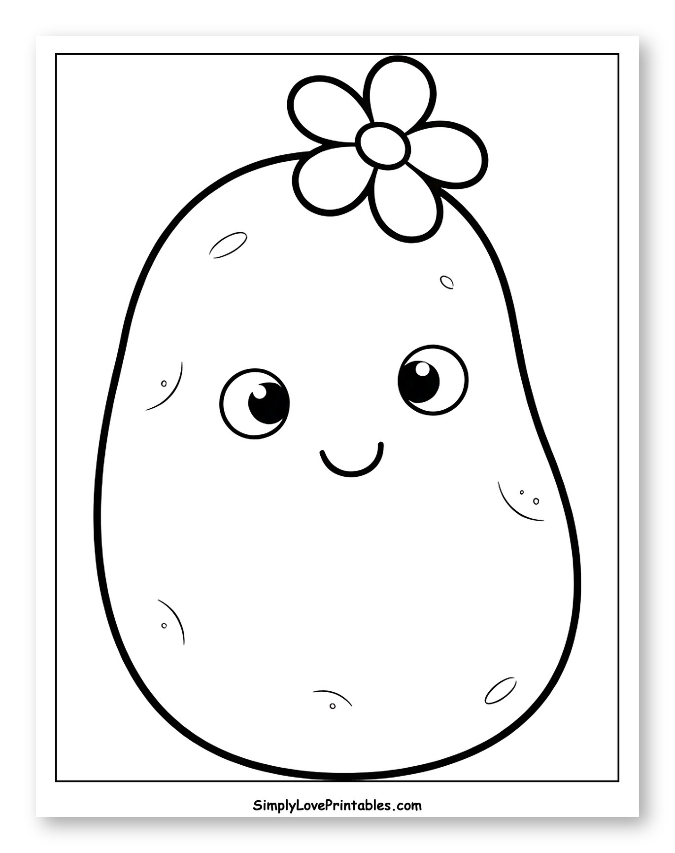Cute Potato with a Flower on Head