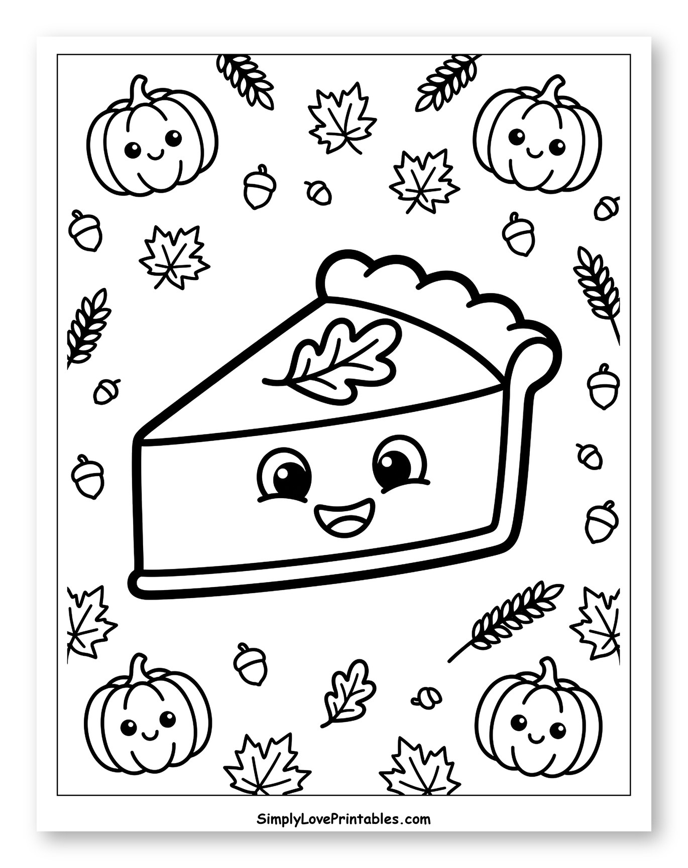 Cute Pumpkin Pie and Fall Harvest Items