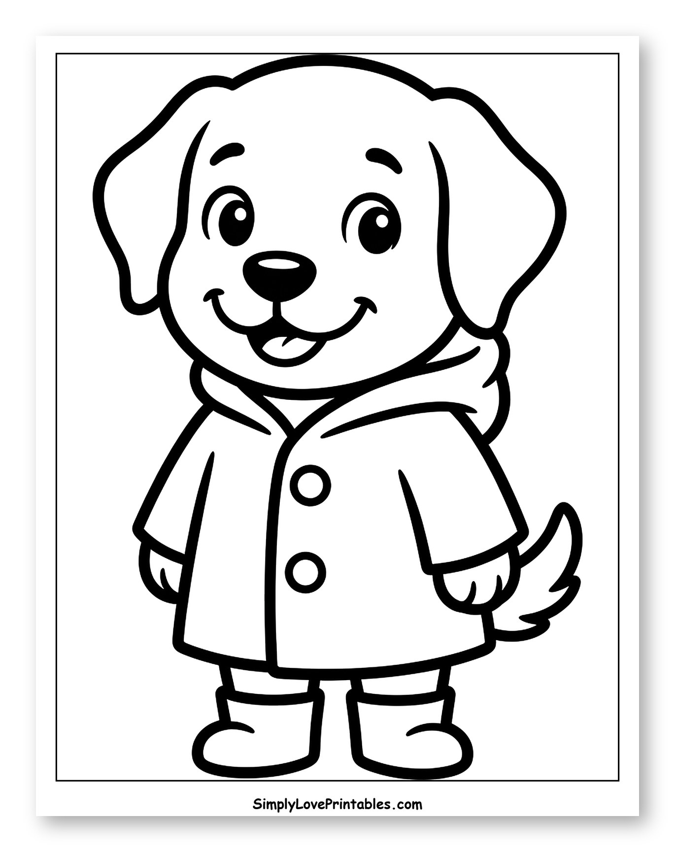 Cute Puppy in Rain Jacket and Boots