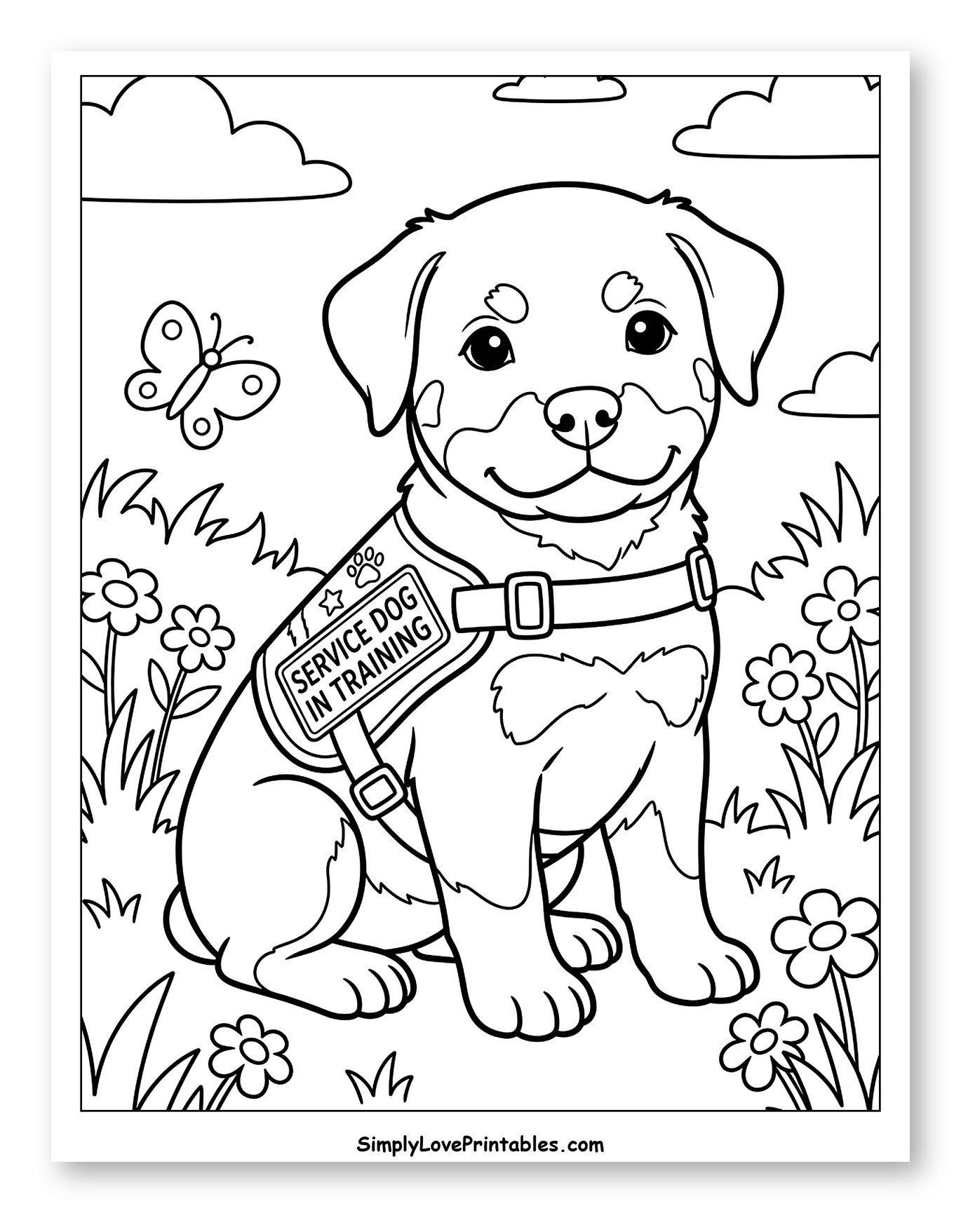 Cute Puppy Service Dog In Training In Field
