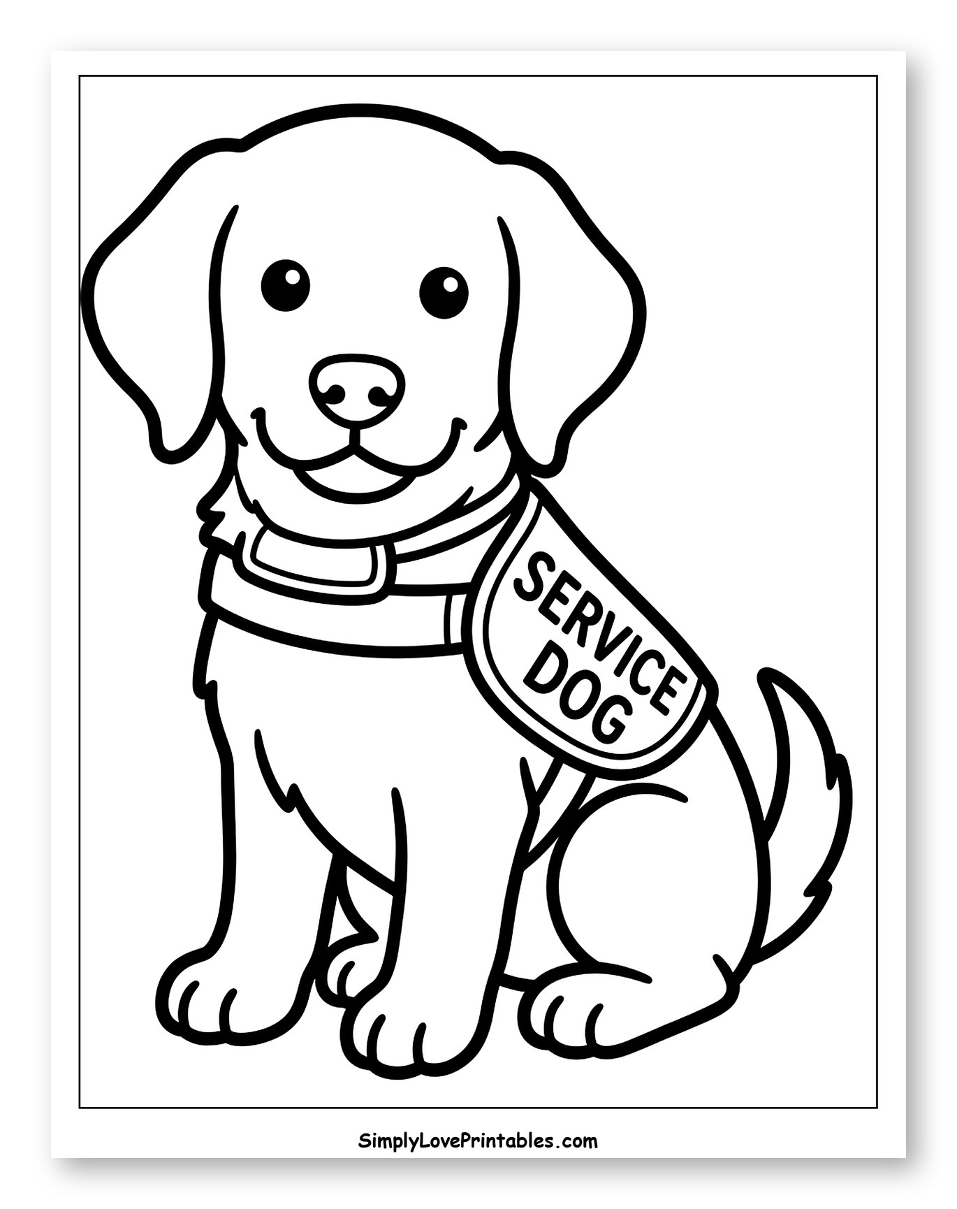 Cute Puppy Service Dog Wearing Vest