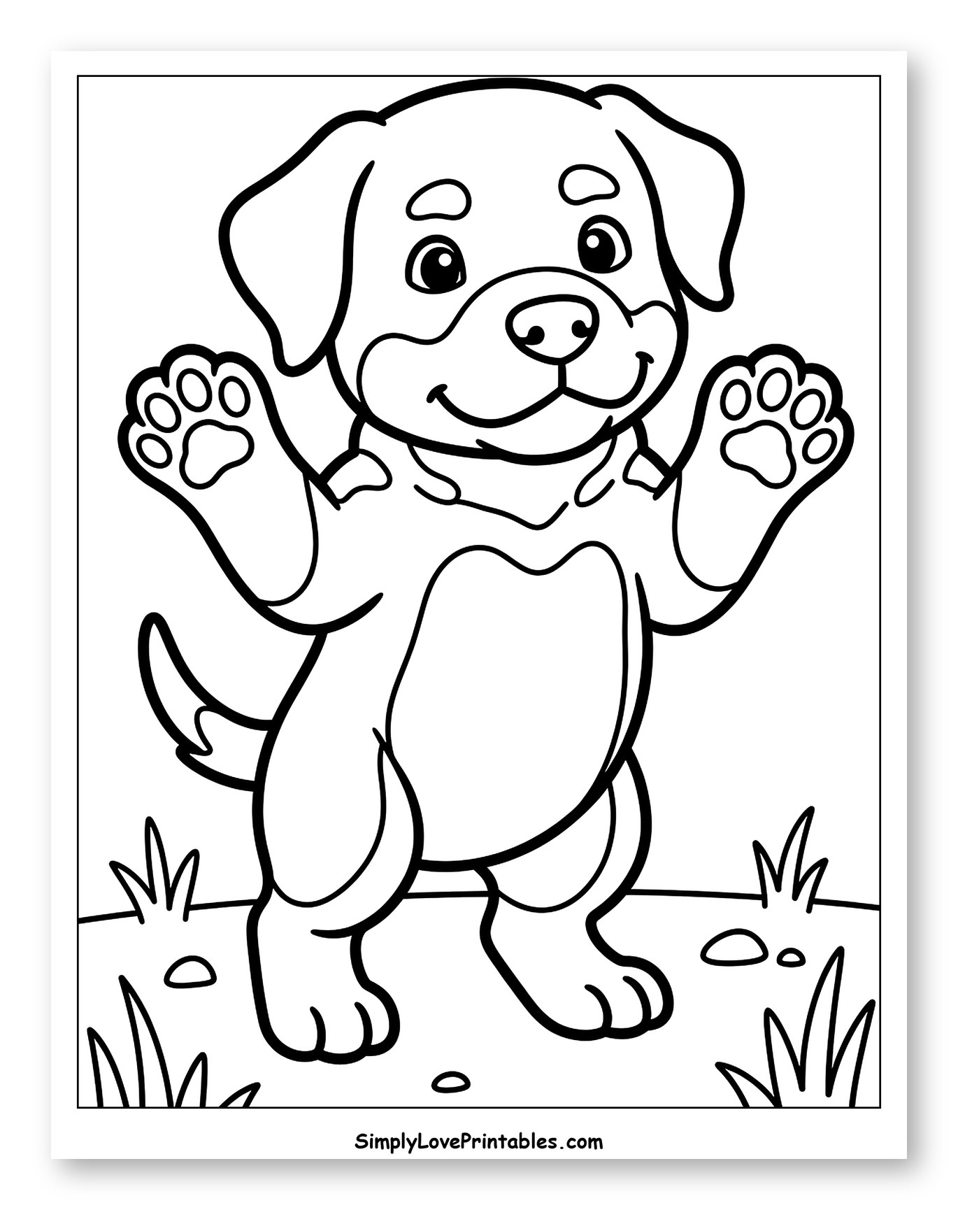 Cute Puppy Standing and Waving Paws